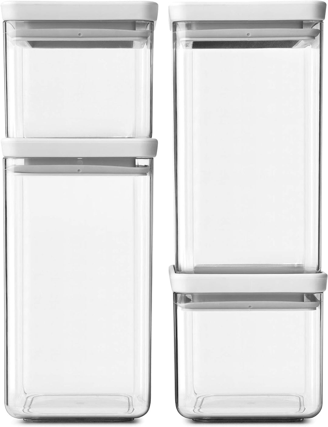 Brabantia 122569 Vorratsdose, Light Grau, 0, 7 l + 1, 6 l 4er-Set Light Grey, 4er-Set Light Grey