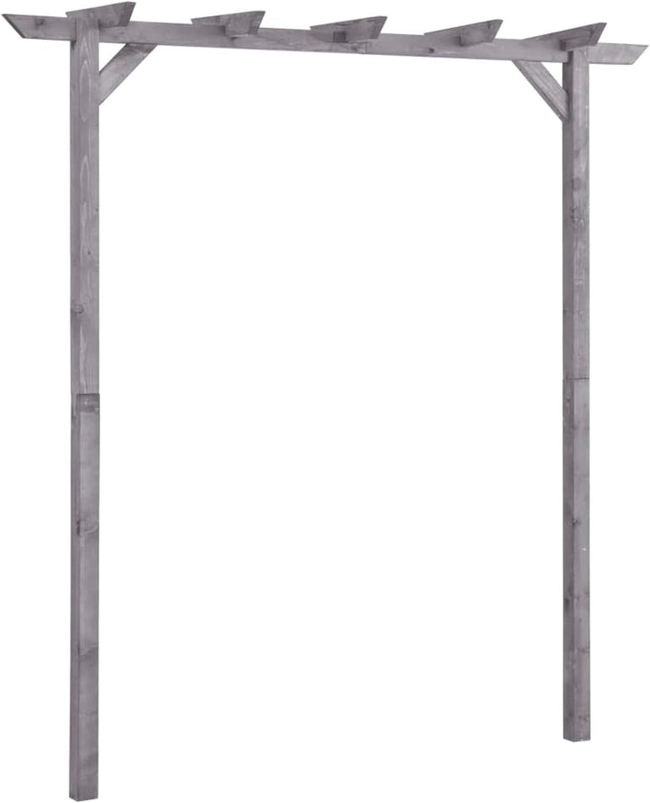Gecheer Pergola Rosenbogen Rankhilfe Holzbogen Spalier Imprägniertes Kiefernholz Grau 200x40x205 cm