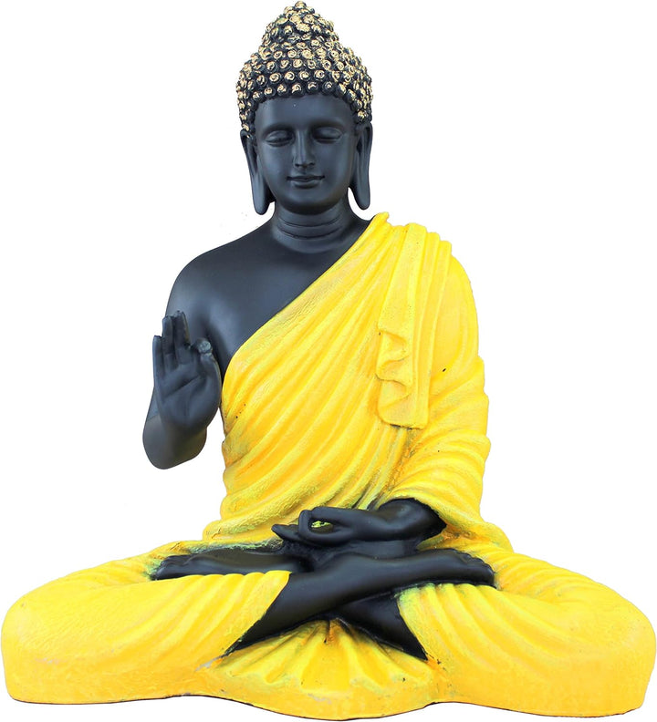 eSplanade Meditierender Buddha-Statue aus Kunstharz, Heimdekoration, Idol-Statue, Murti, tibetisch-b