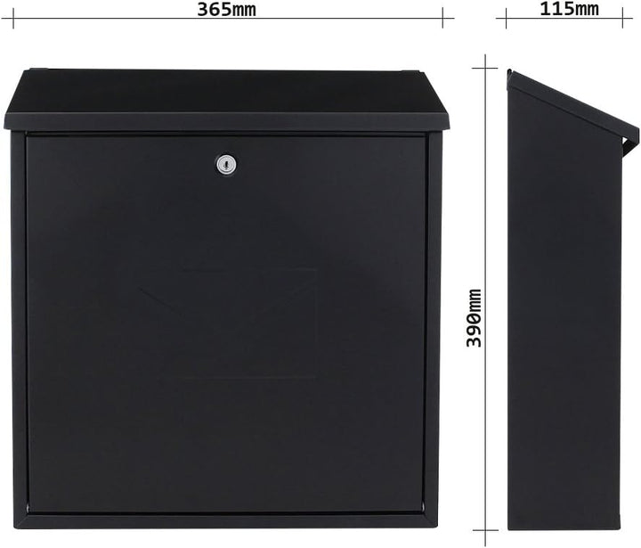 Briefkasten HomeDesign Briefkasten HDM-600-Anthrazit, Stahlblech, Postkasten A4-Formate, Zylindersch