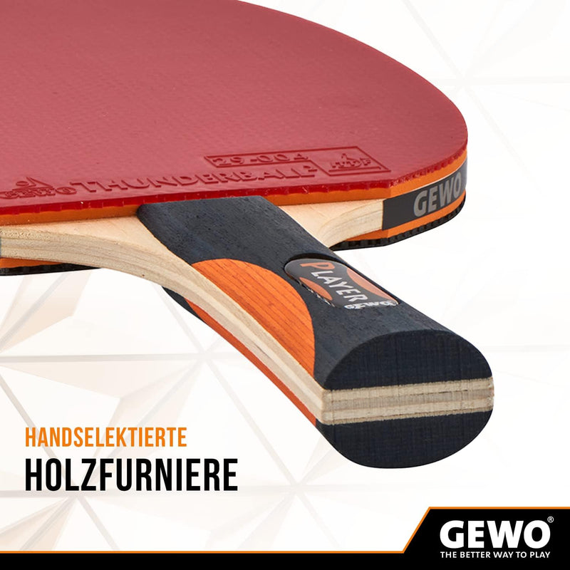 GEWO Tischtennisschläger Player - ITTF genehmigter Tischtennis Schläger - hohe Kontrolle und maximal