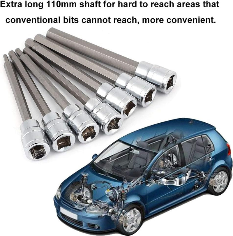 7-tlg.Innensechskant Steckschlüssel Satz 3/8 für Inbus, Sockelgrösse: 3 mm, 4 mm, 5 mm, 6 mm, 7 mm,