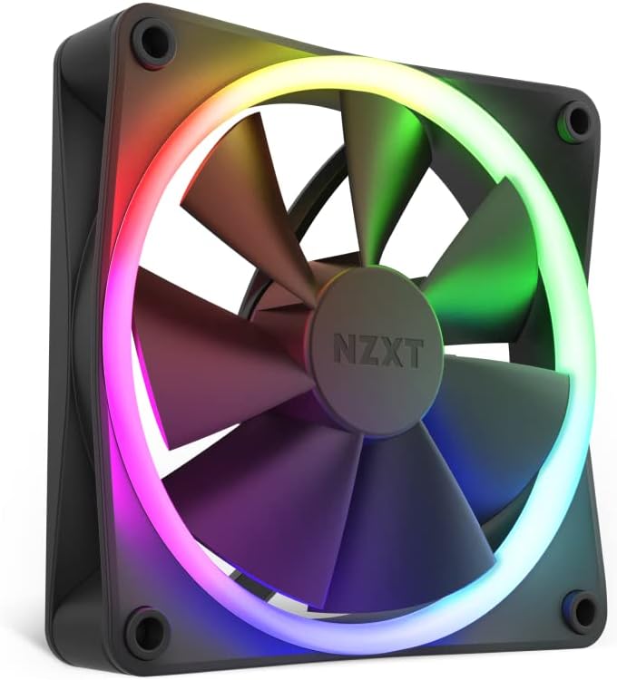 NZXT F120 RGB Fans - RF-R12SF-B1 - Erweiterte Anpassung der RGB-Beleuchtung – Flüsterleise Kühlung –