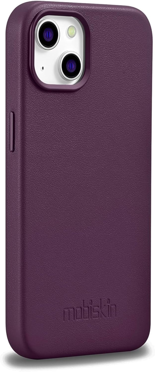 Mobiskin Hülle kompatibel mit Apple iPhone 14 Plus (6,7 Zoll), Handyhülle mit echtem Leder, Case, Sc