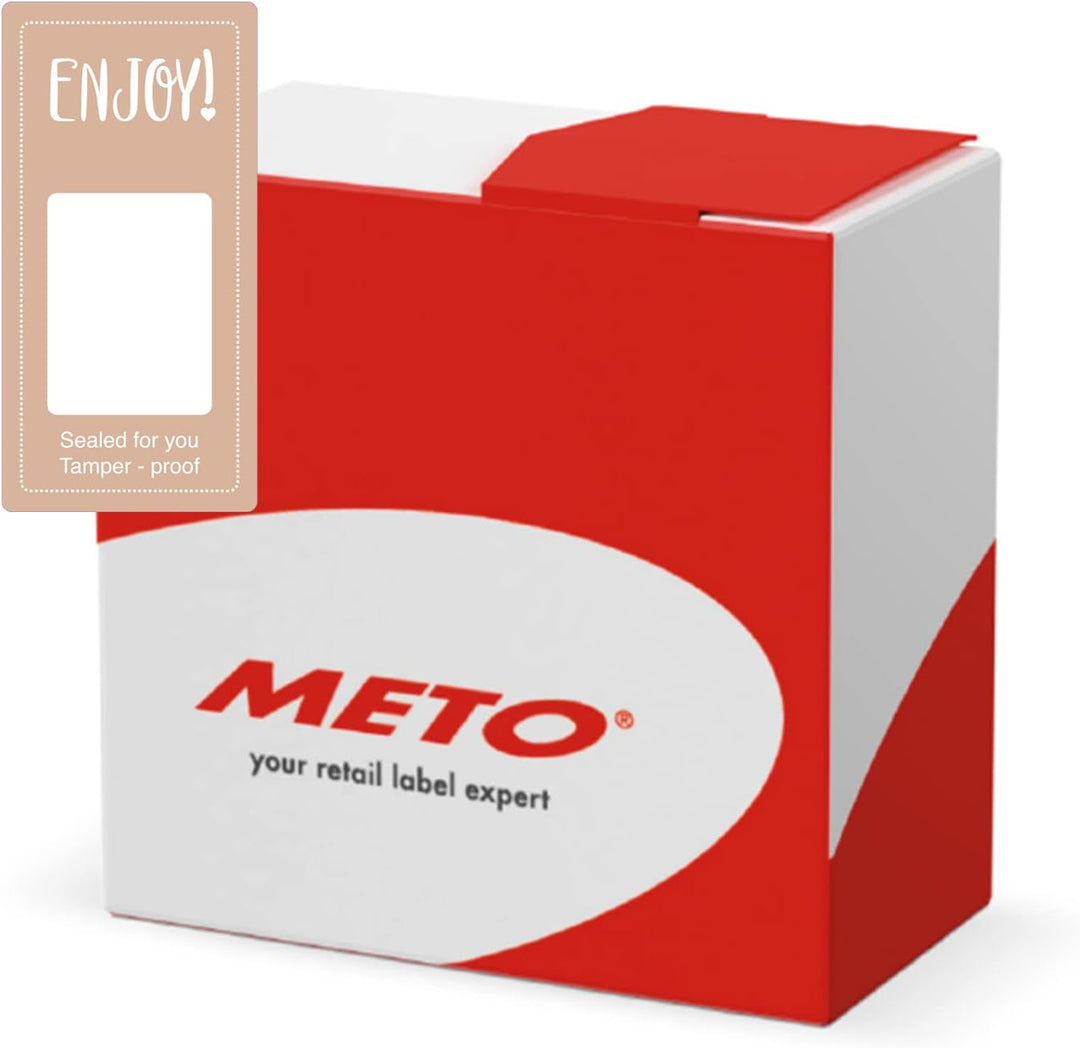 Meto Siegeletiketten in Spendbox (50x100 mm, Pastel-Braun, permanent klebend, Sicherheitsschnitt, 50