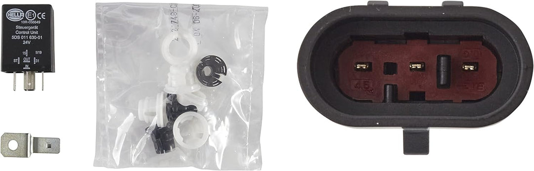 HELLA - LED/DE-Hauptscheinwerfer - 90mm Performance Bi-LED L70 - 24V - rund - Einbau - Stecker: AMP