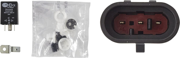 HELLA - LED/DE-Hauptscheinwerfer - 90mm Performance Bi-LED L70 - 24V - rund - Einbau - Stecker: AMP