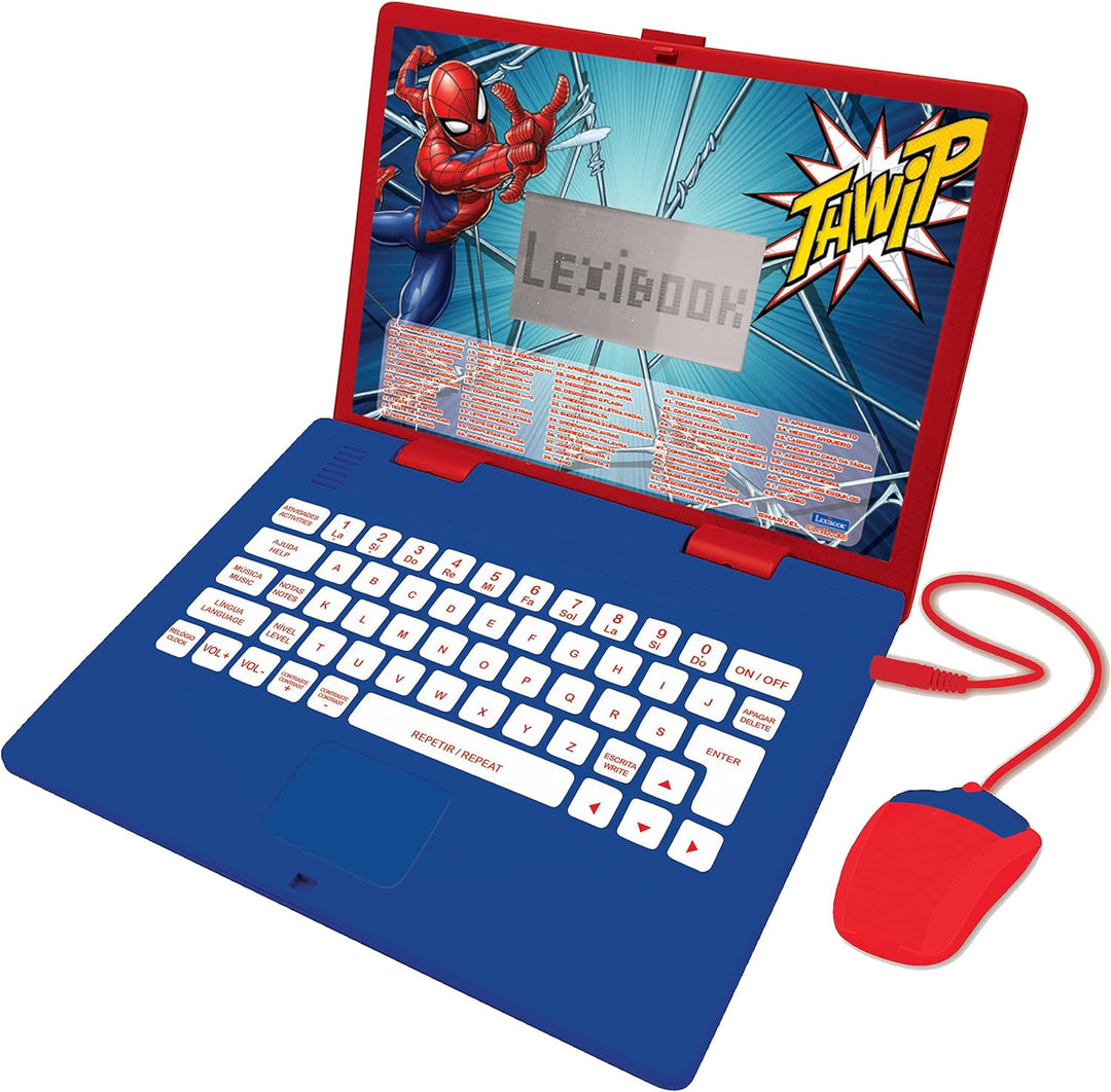 Lexibook JC598SPi4 Marvel Spiderman-Laptop, Lern- und zweisprachiges Portugiesisch/Englisch, Spielze