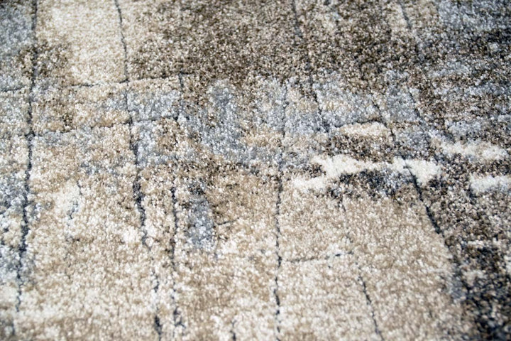 Teppich-Traum RUNDER Designer Teppich Wohnzimmer modern ABSTRAKT Linien braun beige grau Creme melie