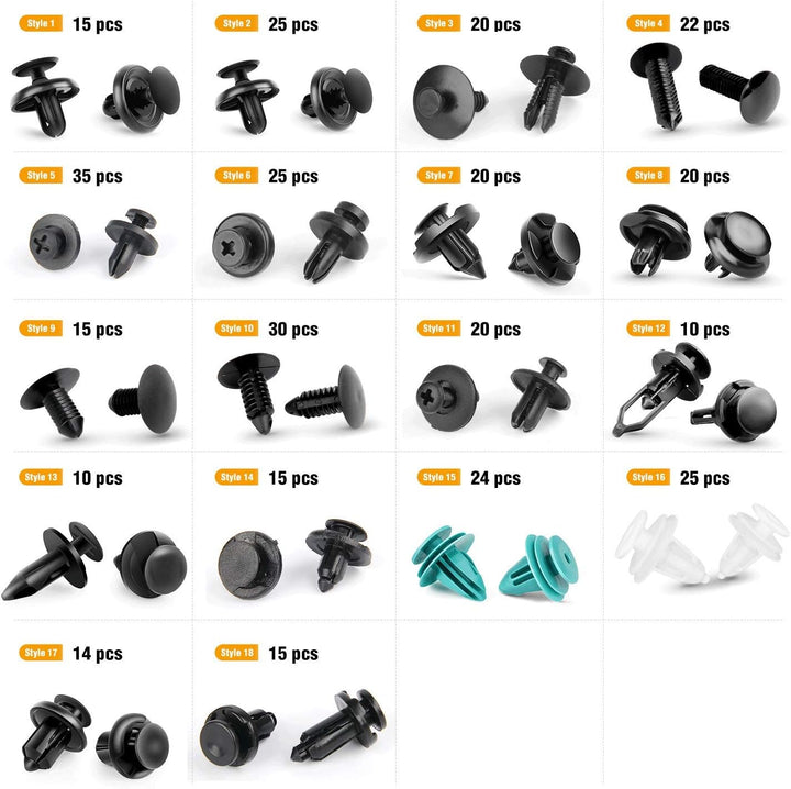 GOOACC - GRC-34 Druckstangen-Nietenclips mit 18 beliebtesten Grössen für Benz, BMW, Toyota, Honda, S