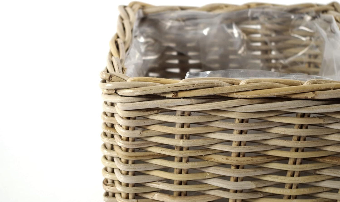 Kobolo Übertopf Rattankorb Rattanübertopf Pflanzkorb bepflanzbarer Korb Korbset Übertopfset Rattan 3
