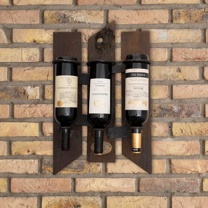 Moritz Weinregal Weinhalter Wandregal 55 x 34 x 16 cm aus altem Schiffs Holz Aufbewahrungsregal Wein