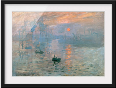 Bild mit Passepartout - Claude Monet - Impression - Farbe Schwarz 30 x 40cm 30cm x 40cm Schwarz, 30c