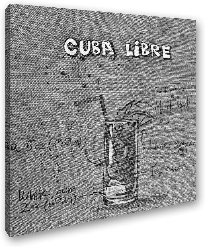 deyoli Rezept für einen Cuba Libre Format: 70x70 Effekt: Schwarz&Weiss als Leinwandbild, Motiv auf E