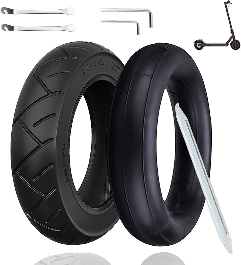 OUXI 10 Zoll Scooter Reifen mit Schlauch 10 x 2,125 Zoll Aussen-und Innen Reifen für Elektroroller S