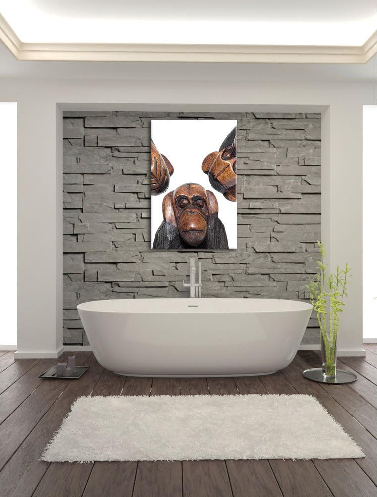 Pixxprint Nichts hören Nichts sehen Nichts Sagen Skelette, Format: 100x70 auf Leinwand, 100x70