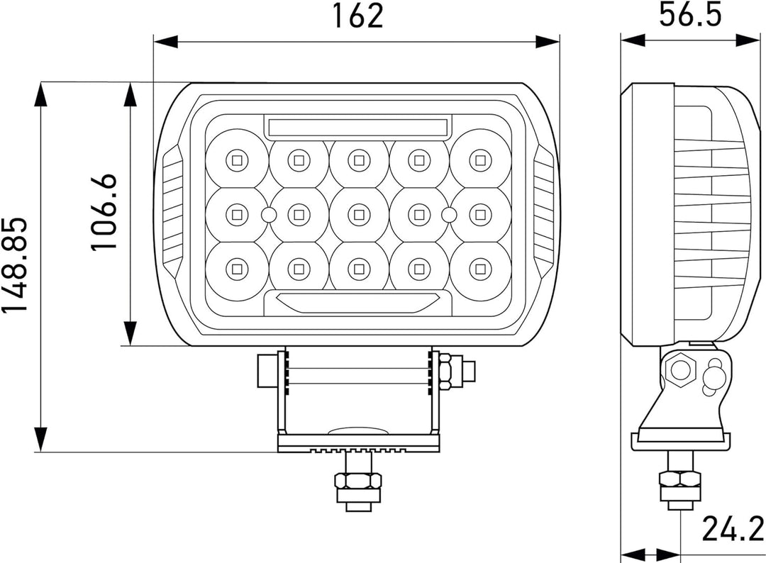 HELLA - LED-Fernscheinwerfer - Valuefit 450 - ECE-R10/ECE-R112/E1 5085/E9 16538/ECE-R7 - - 1FE 358 1
