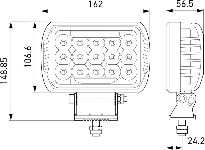 HELLA - LED-Fernscheinwerfer - Valuefit 450 - ECE-R10/ECE-R112/E1 5085/E9 16538/ECE-R7 - - 1FE 358 1