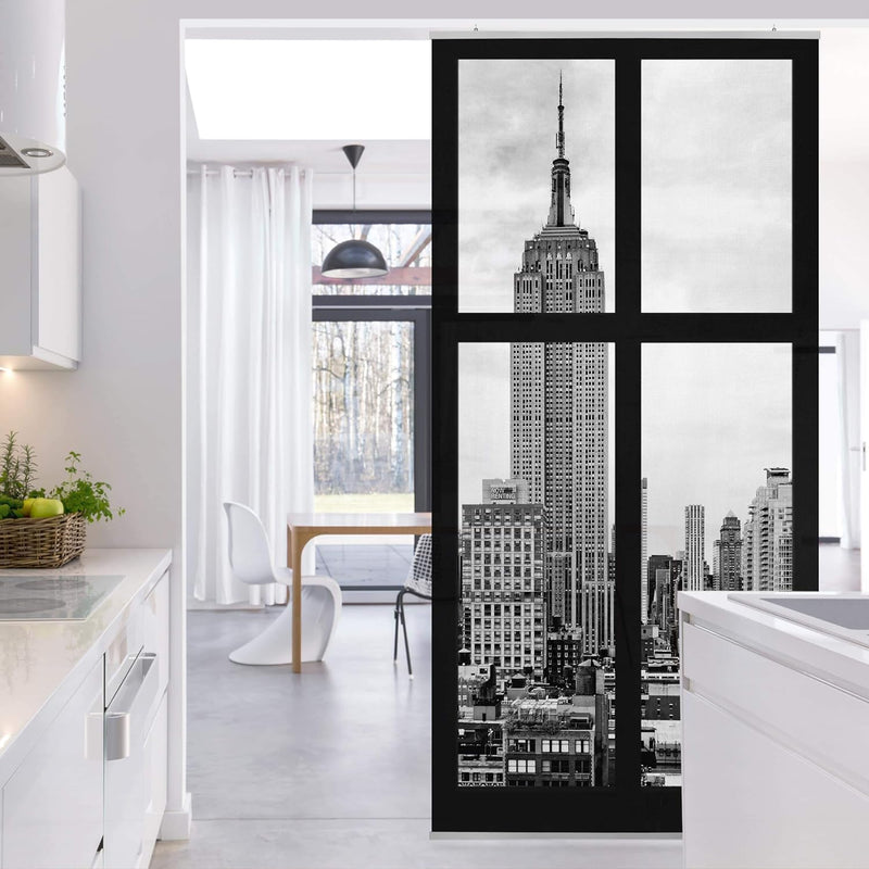 Bilderwelten Raumteiler Fenster New York Empire State Building 250x120cm + transp. Halterung 250 x 1