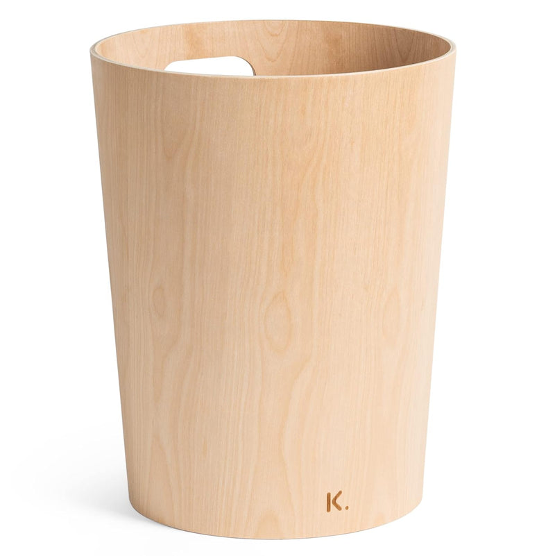 Kazai. Echtholz Papierkorb Börje | Moderner Holz Mülleimer für Büro, Kinderzimmer, Schlafzimmer u.m.