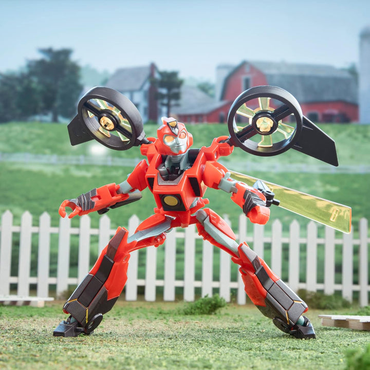 Transformers EarthSpark Figur Terran Twitch Deluxe Klasse 12,5 cm Roboter Spielzeug für Kinder ab 6