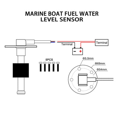 Geloo Füllstandssensor, Edelstahl-Kraftstoffsendeeinheit Wasserstandsanzeige-Sensor Autokraftstoffwa