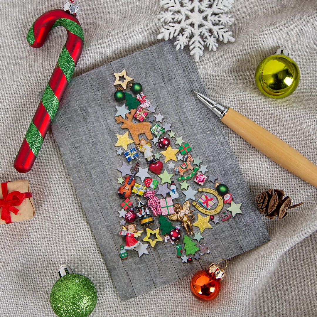 Logbuch-Verlag 100 Weihnachtskarten Baum Karten Weihnachten ohne Text mit Kuvert für Firmen