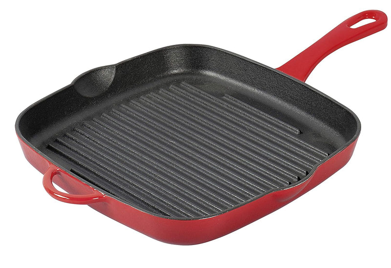 Küchenprofi Grillpfanne hoch in rot, Gusseisen, 26 cm, 26 x 26 x 10 cm, Rot