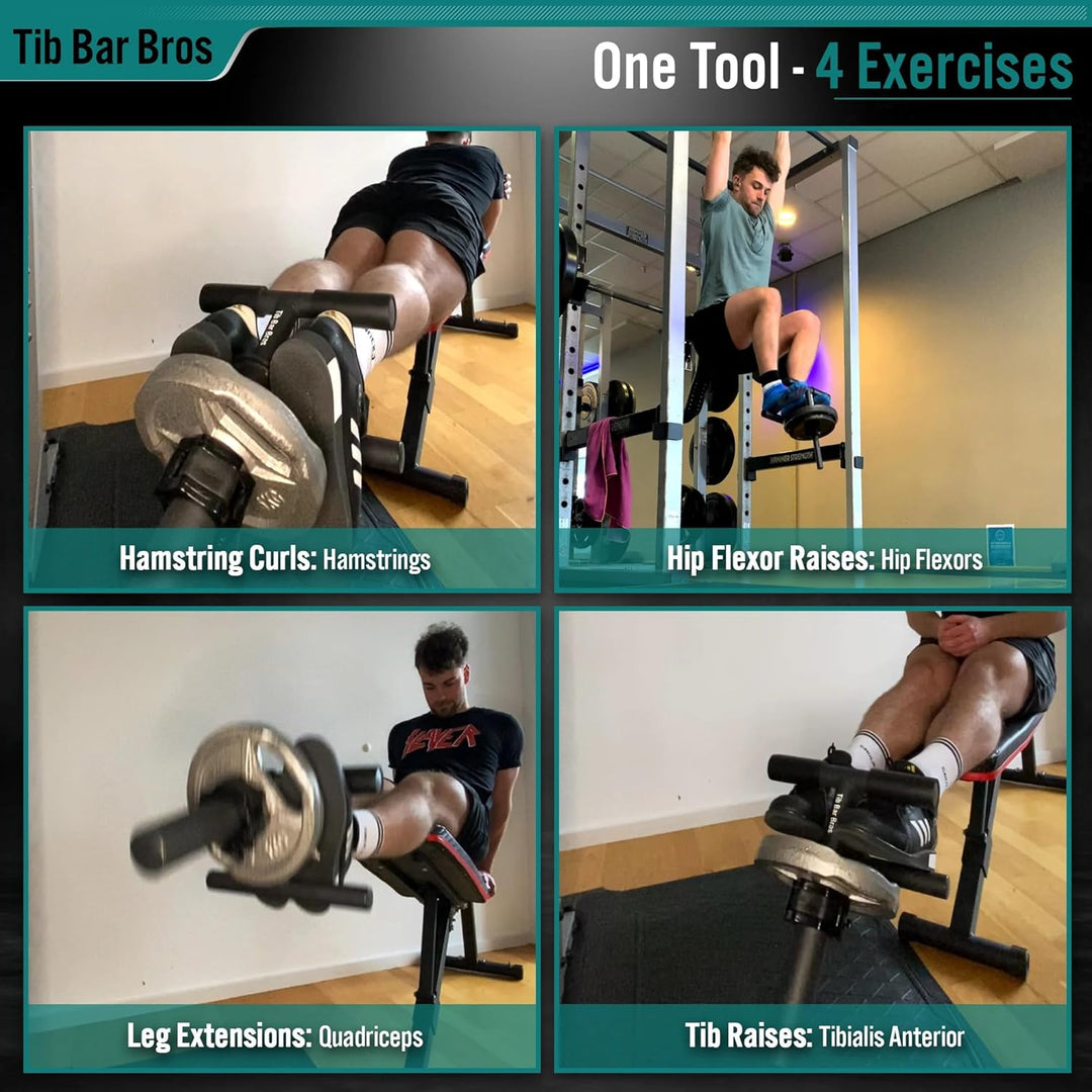 Tib Bar 50mm – Tibialis Trainer für Schienbein Fitness und ATG Knees Over Toes Guy inklusive Klemme
