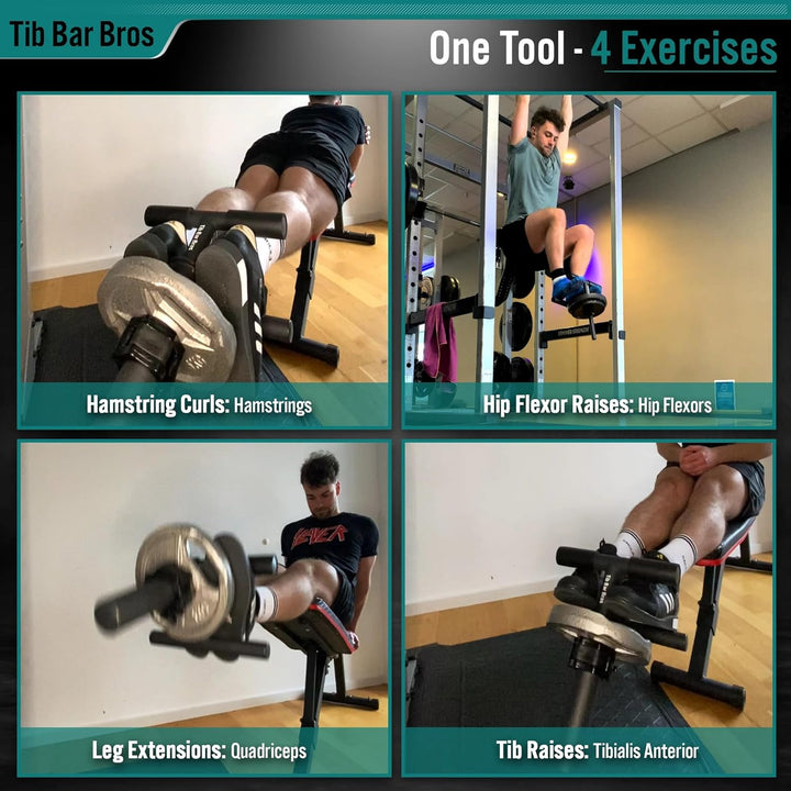 Tib Bar 50mm – Tibialis Trainer für Schienbein Fitness und ATG Knees Over Toes Guy inklusive Klemme