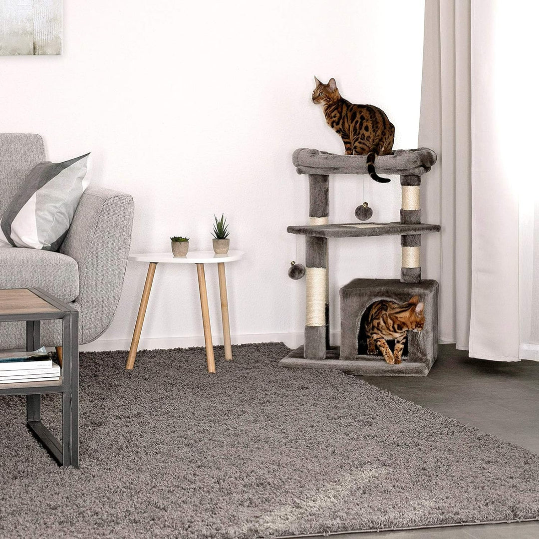 lionto Kratzbaum Kletterbaum Katzenkratzbaum Katzenbaum Höhe 75 cm, dunkelgrau, Dunkelgrau