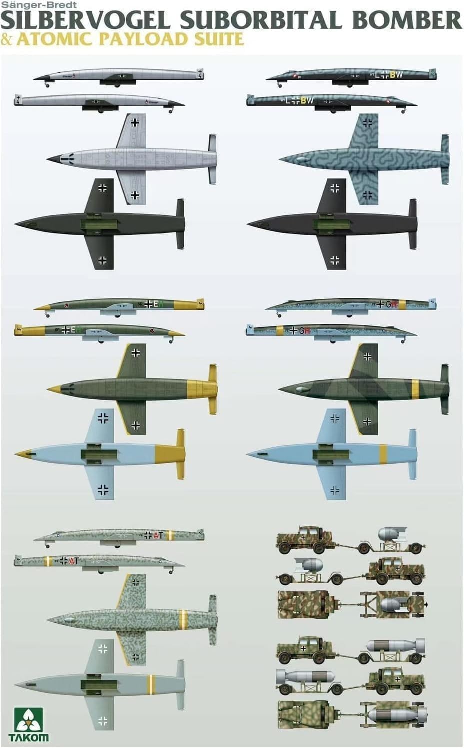 Takom TAK5018 5018 Silbervogel Suborbital bomber&atomic payload suite Massstab 1:72 - Modellbau