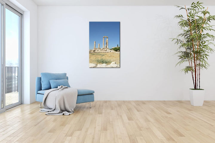 deyoli alte Ruine in Jordanien Format: 80x60 als Leinwandbild, Motiv fertig gerahmt auf Echtholzrahm