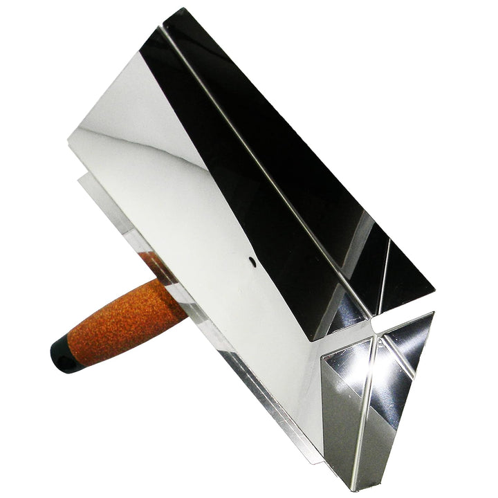 Fugblech Edelstahl 245 x 155mm Verfugungsblech Fugenhilfe + Trapezkelle 180mm Korkgriff Maurerkelle