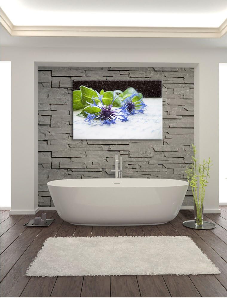 Pixxprint Notenblatt mit Kornblume als Leinwandbild/Grösse: 100x70 cm/Wandbild/Kunstdruck/fertig bes