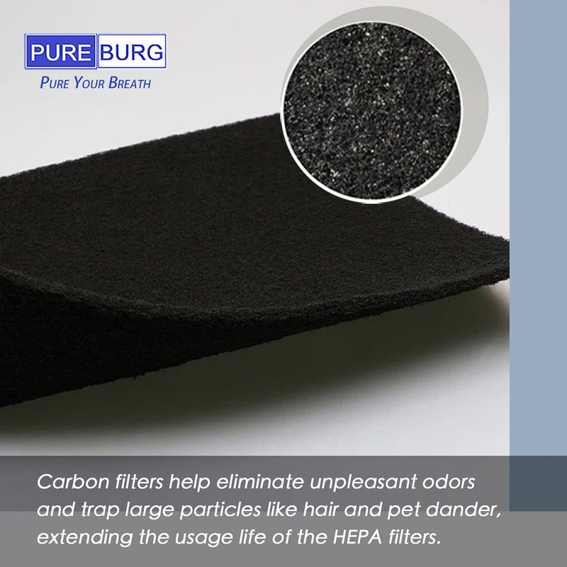 PUREBURG Ersatz-HEPA-Filter, kompatibel mit Himox HIMOX-H10 Luftreiniger, H13 4-stufige Filtration,