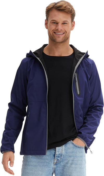 Morgenstern Softshelljacke Herren Wasserabweisend Atmungsaktiv L Blau, L Blau