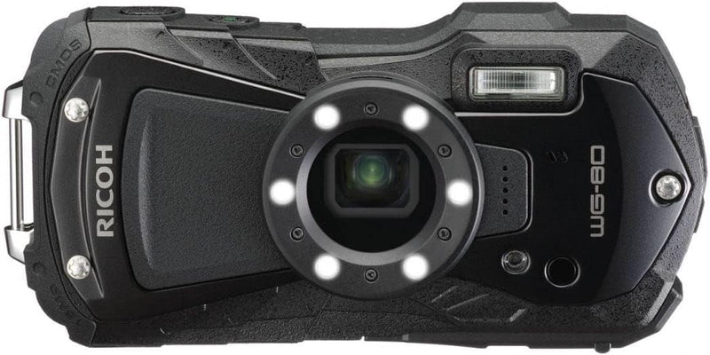 Ricoh WG-80 Schwarz Wasserdichte Digitalkamera - stosssicher frostsicher drucksicher 03122, Schwarz