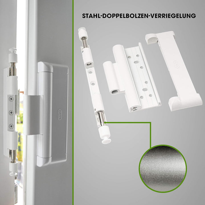 Cal Doublex XL - Fenstersicherung gegen Einbruch, auch für Balkontür, Terassentür Einbruchschutz (we
