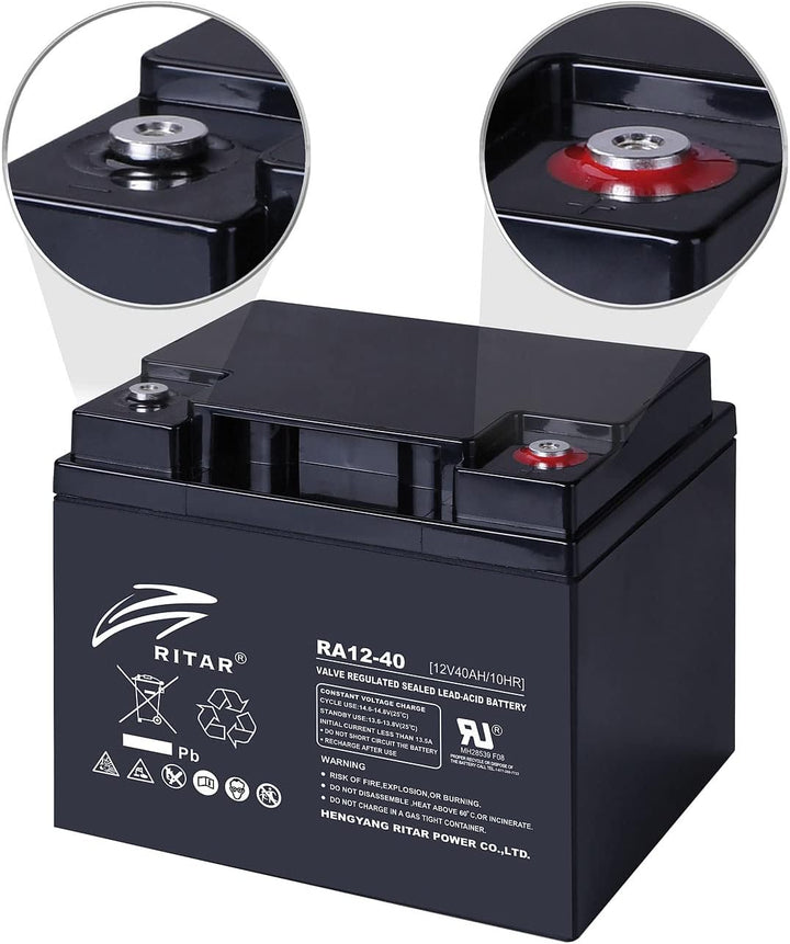 revolt Bleibatterie: Wartungsfreie Blei-Batterie mit 12 Volt, 480 Wh, M6-Schraubanschluss (12V Akku