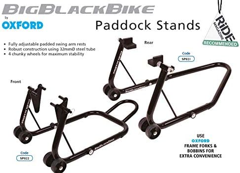 Oxford Die Cast SP822 Big SCHWARZ Motorrad VORDERE FAHRERLAGER Stand, Medium