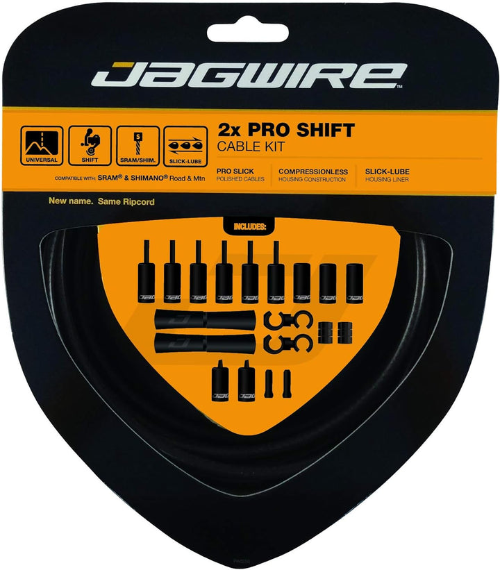 Jagwire - Universal 2X Pro Schaltset | für Rennrad, MTN und Kiesrad | SRAM und Shimano Schaltwippe k