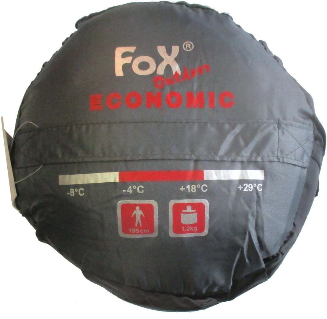 Fox Outdoor Economic Mummy Schlafsack Schwarz/Grau