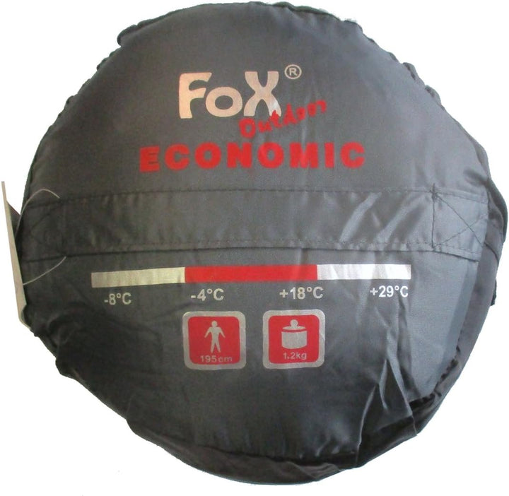 Fox Outdoor Economic Mummy Schlafsack Schwarz/Grau
