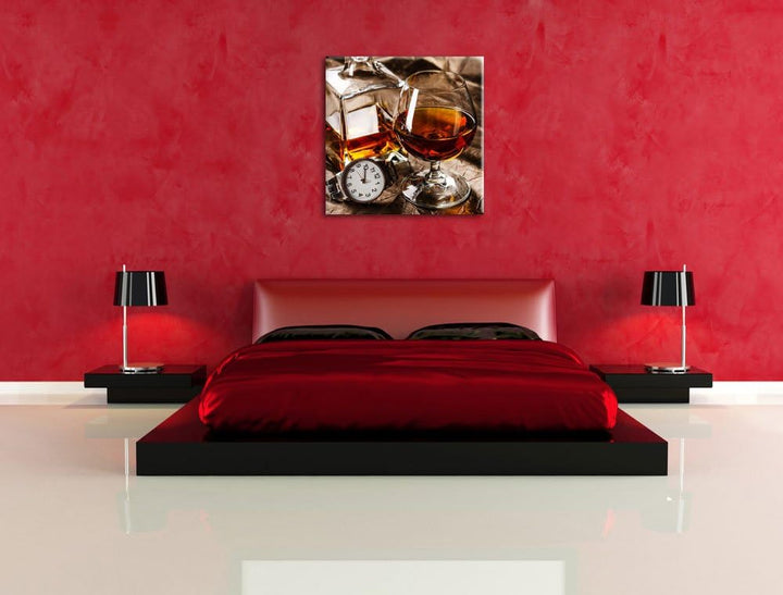 Man Things Whiskey, Format: 70x70 auf Leinwand, XXL riesige Bilder fertig gerahmt mit Keilrahmen, Ku
