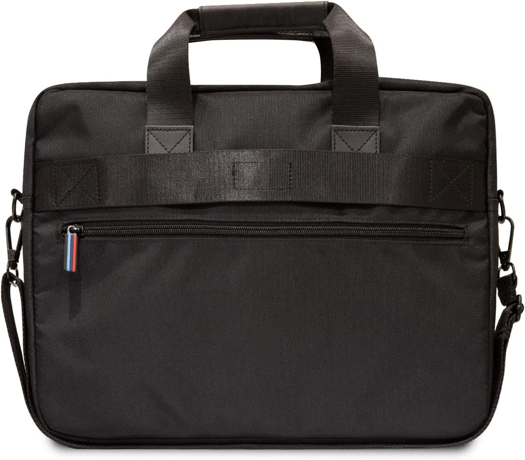CG MOBILE BMW PU-Leder Computertasche mit Carbon-Kanten und perforierten Streifen, 38,1 cm, kompatib