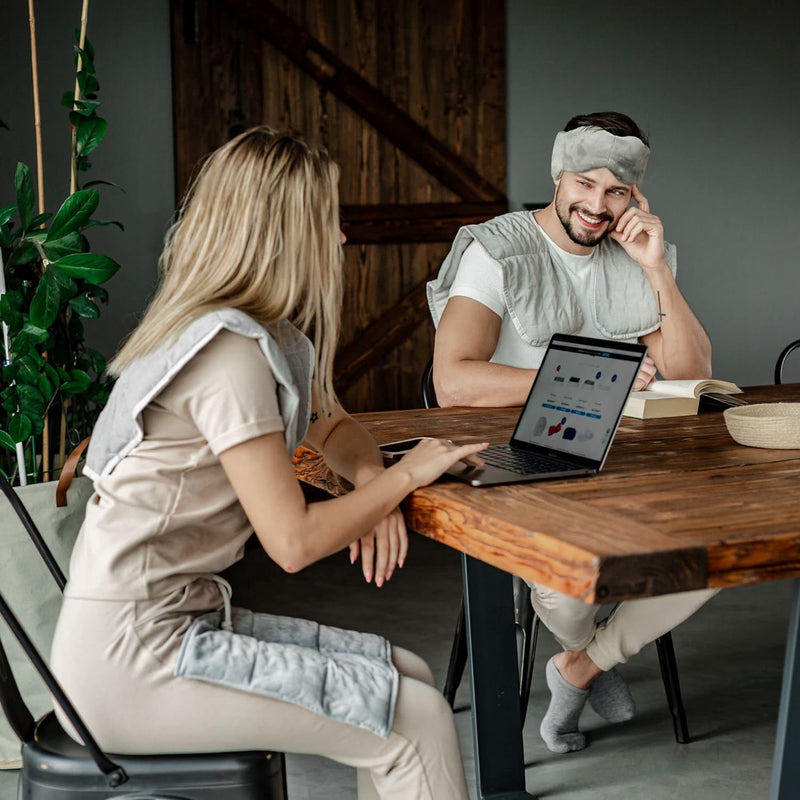 GRAVITY Home Office Kit : Gewichtskragen Gewichtskissen und Gewichtsband für Stress Nacken- Rücken-