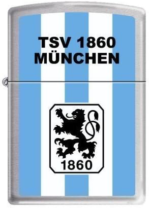 Zippo 2.003.197 Feuerzeug TSV 1860 München Offizielles Lizenz, Chrom Brushed, 4-Farbiger Druck