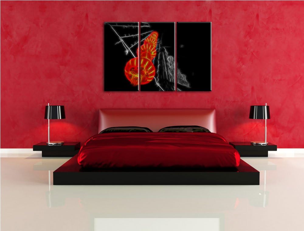 Dark klassische chinesische Lampions schwarz/weiss Spezial 3-Teiler Leinwandbild 120x80 Bild auf Lei
