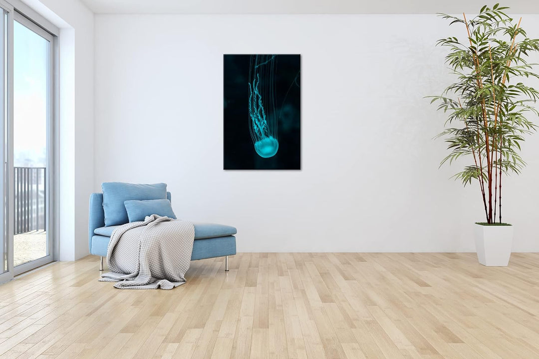 deyoli die langen Tentakel einer Qualle Format: 120x80 als Leinwandbild, Motiv fertig gerahmt auf Ec